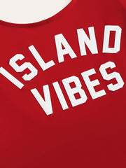 Island Vibes Scoop Neck One Piece Swimsuit