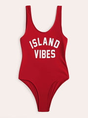 Island Vibes Scoop Neck One Piece Swimsuit