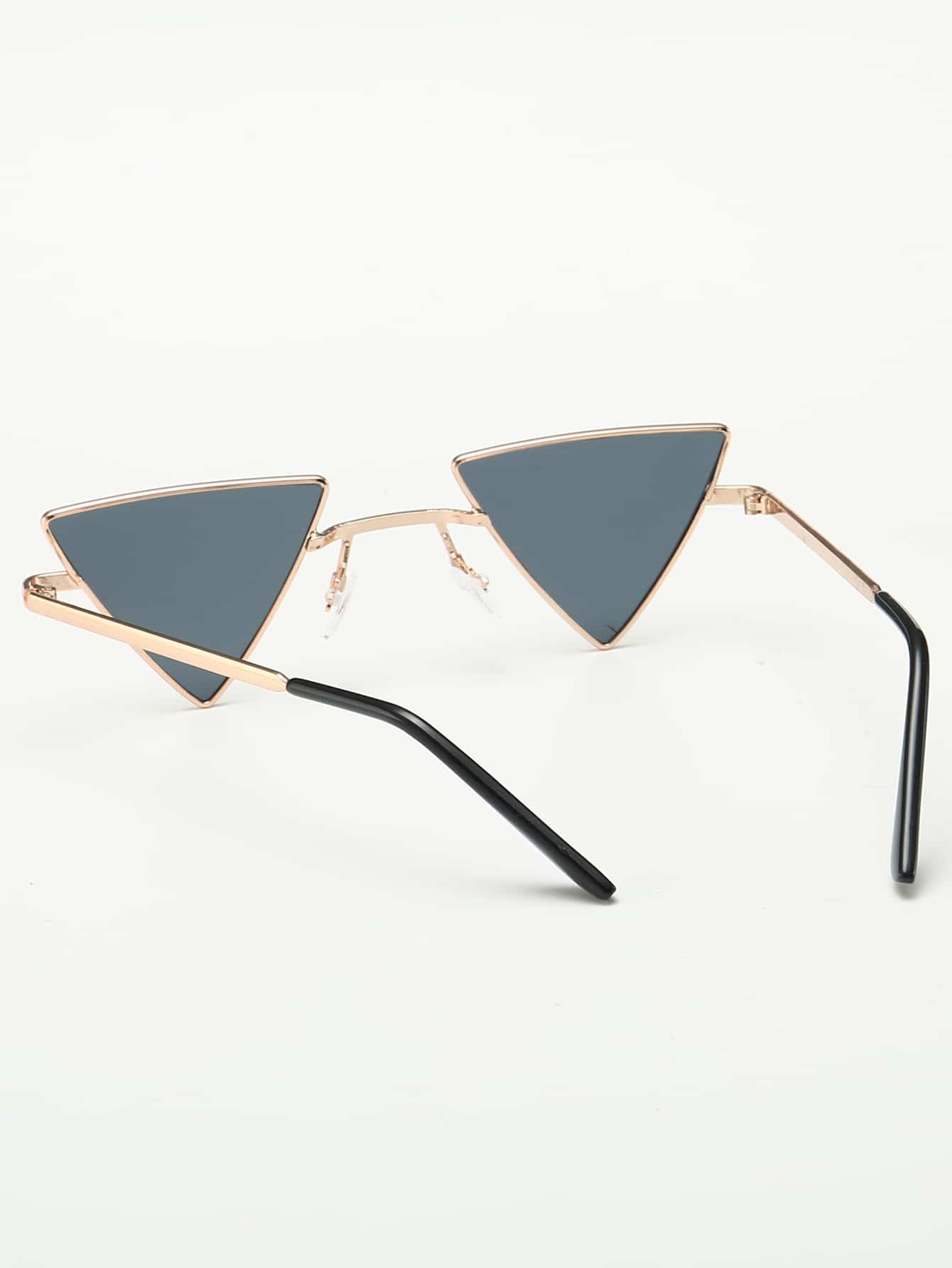 Metal Frame Triangle Lens Sunglasses
