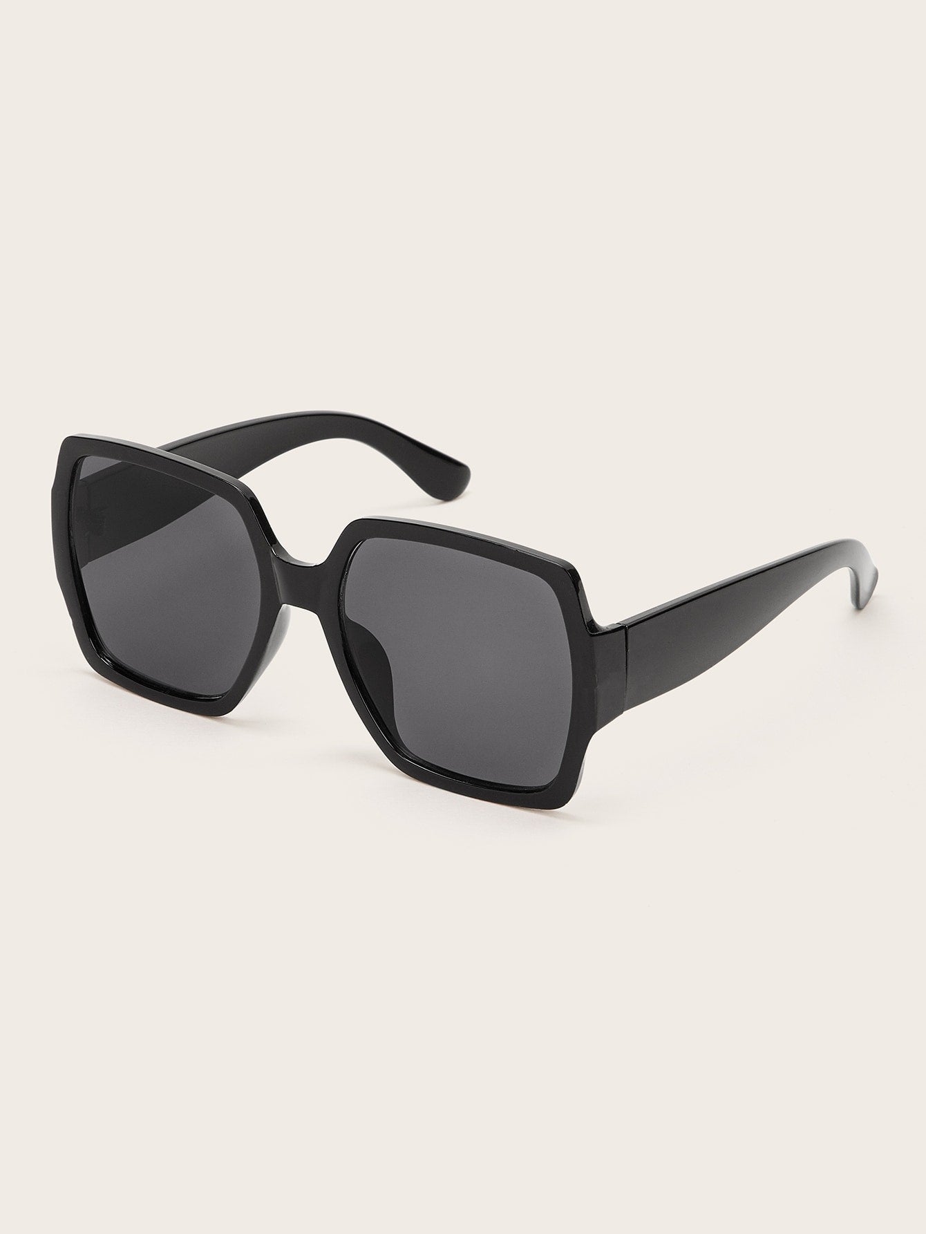 Plain Frame Flat Lens Sunglasses With Case