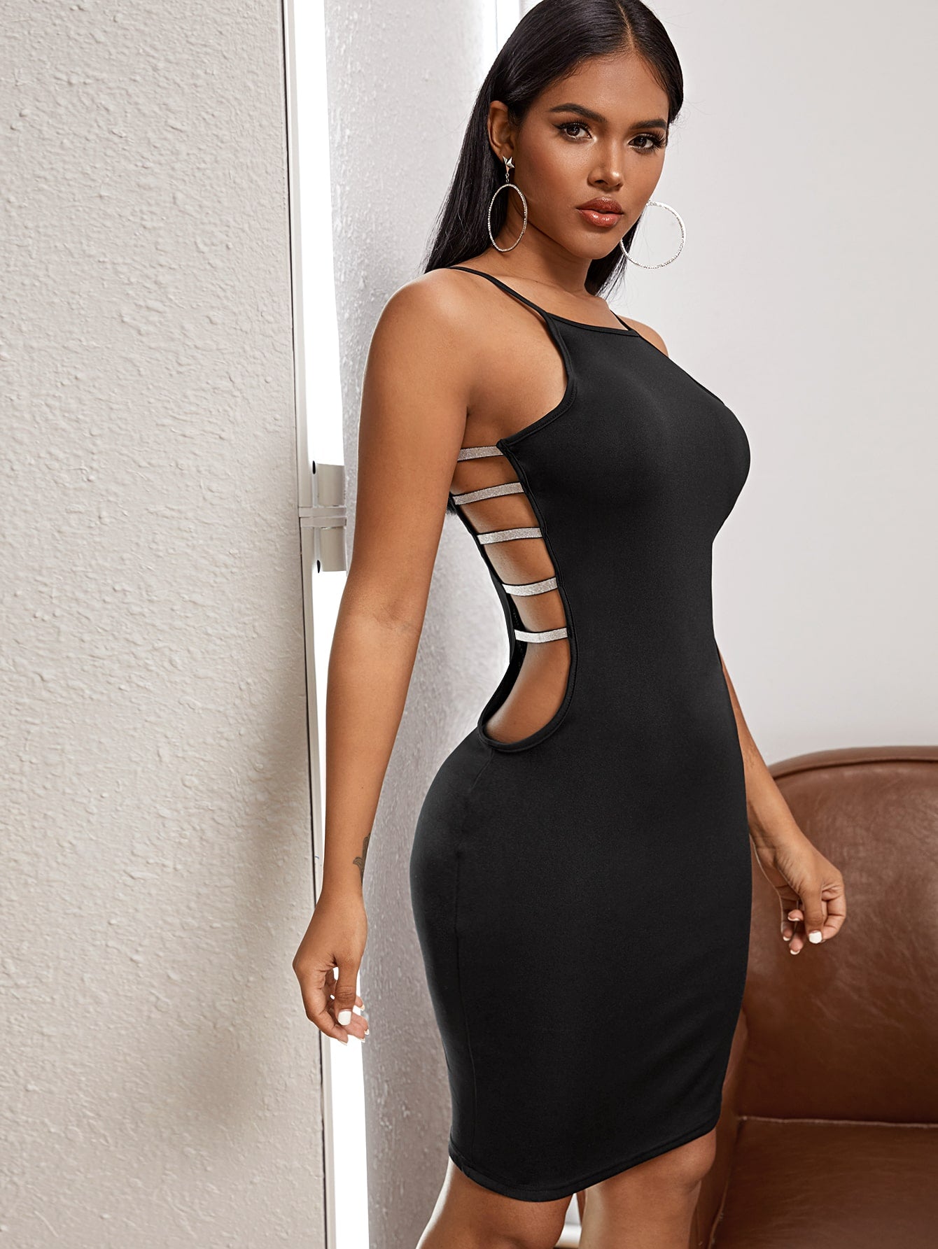 Climax Ladder Cut Out Bodycon Dress