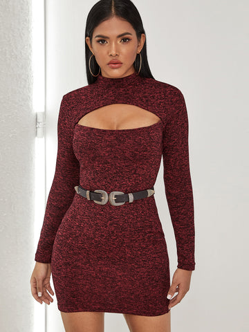 Front Marl Knit Bodycon Dress