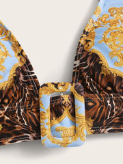Baroque Triangle Halter Bikini Swimsuit