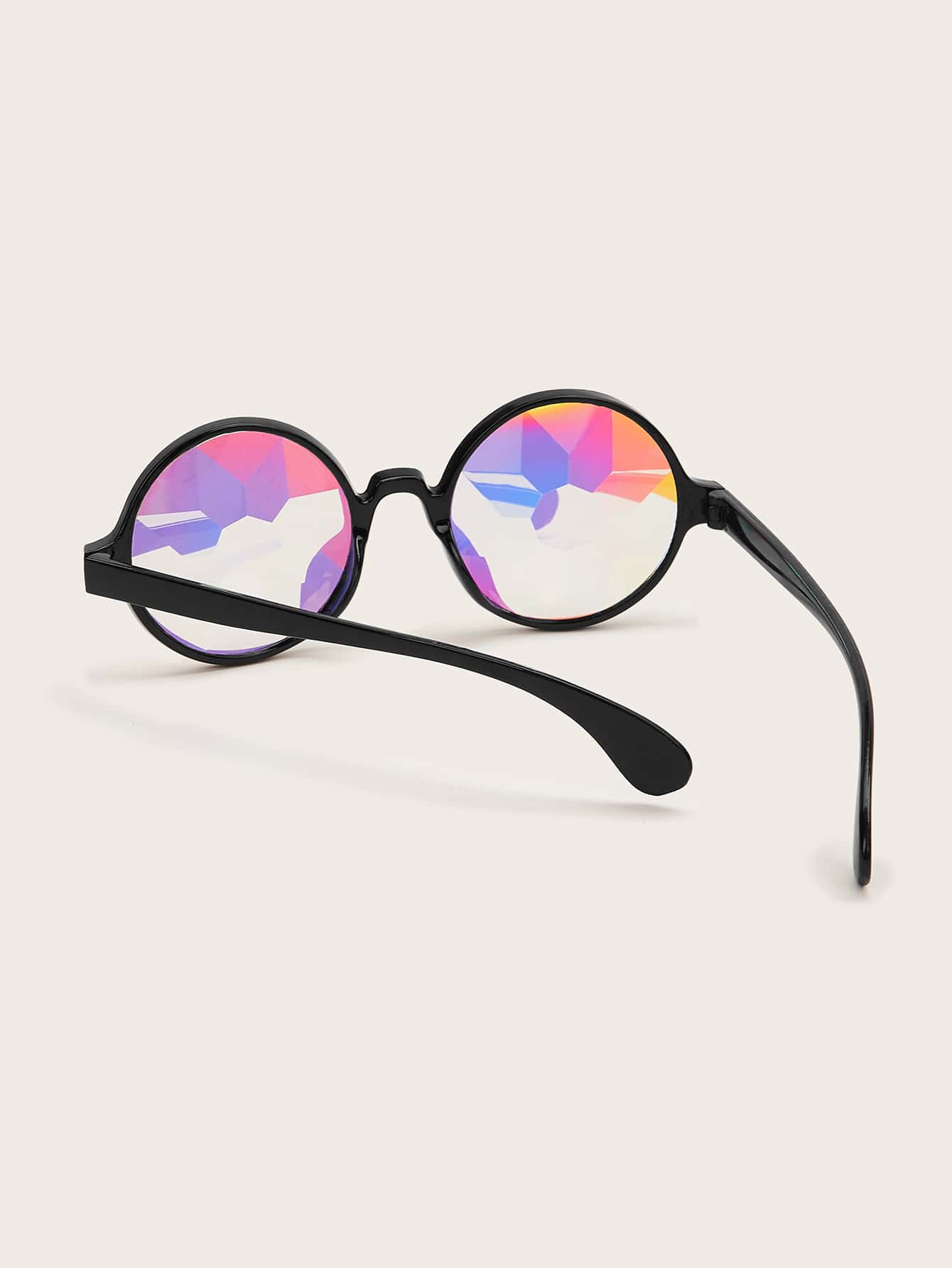 Kaleidoscope Round Frame Sunglasses With Case