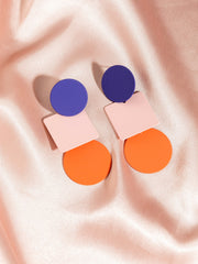 Color Block Geometric Drop Earrings