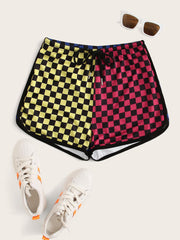This Or That Checkered Track Shorts