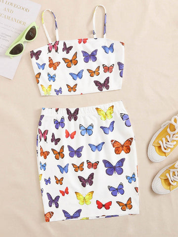 Give Me Butterflies Skirt Set