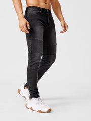 Black Washed Pleated Detail Jeans