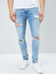 Ripped Pocket Detail Solid Jeans