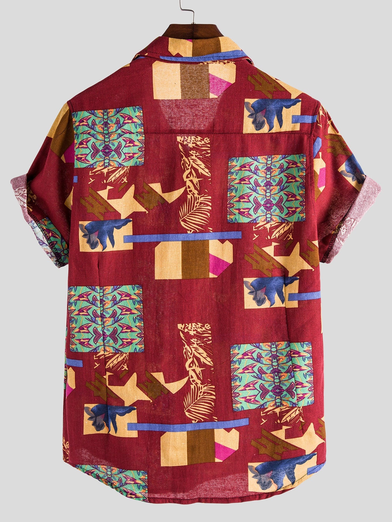 Tribal Geo Print Button Up Shirt