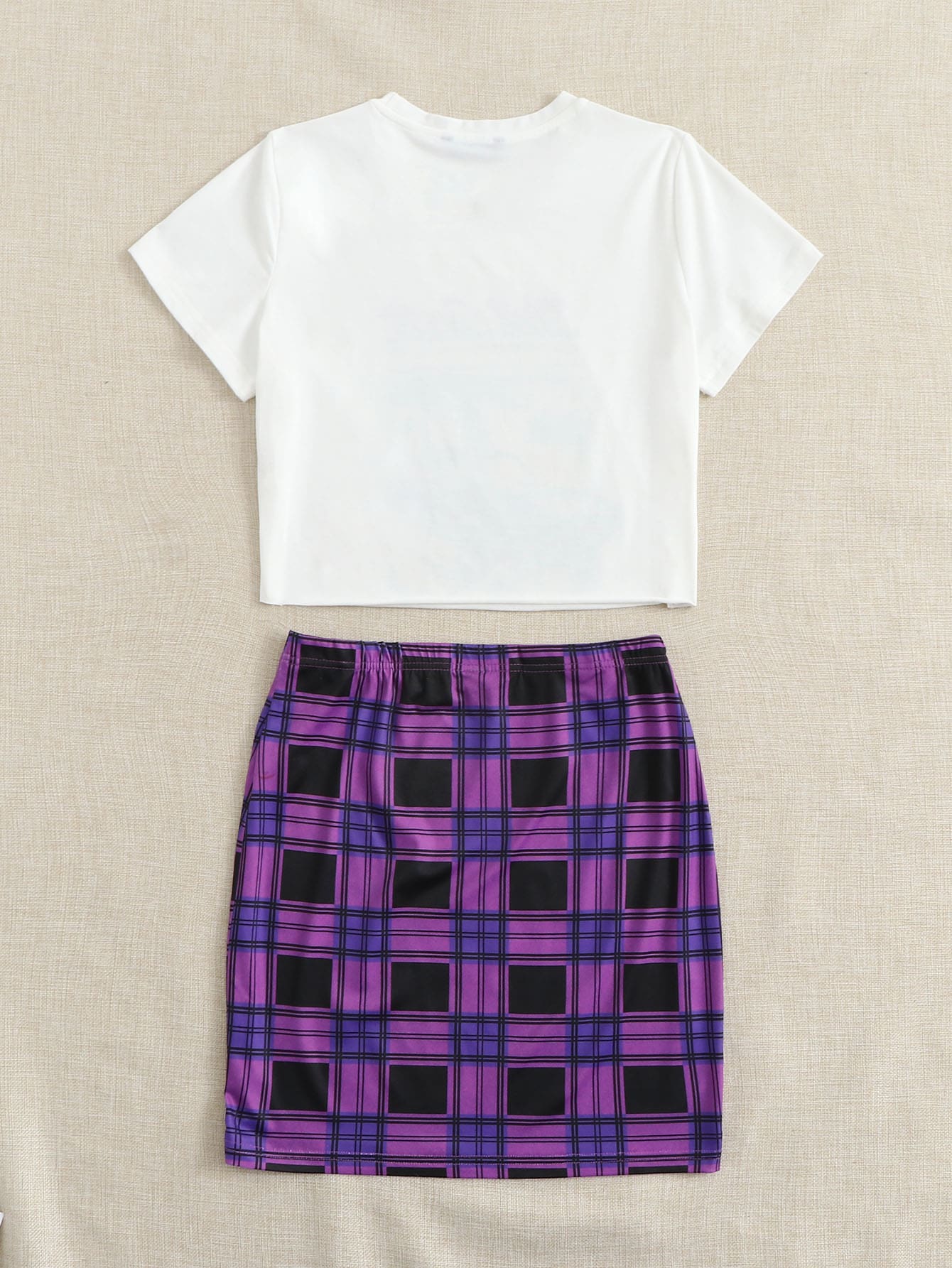 Plaid Skirt Set