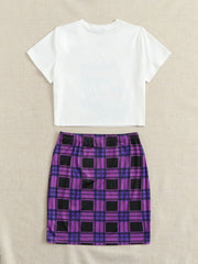 Plaid Skirt Set