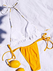 Sunflower Triangle Thong Bikini Swimsuit