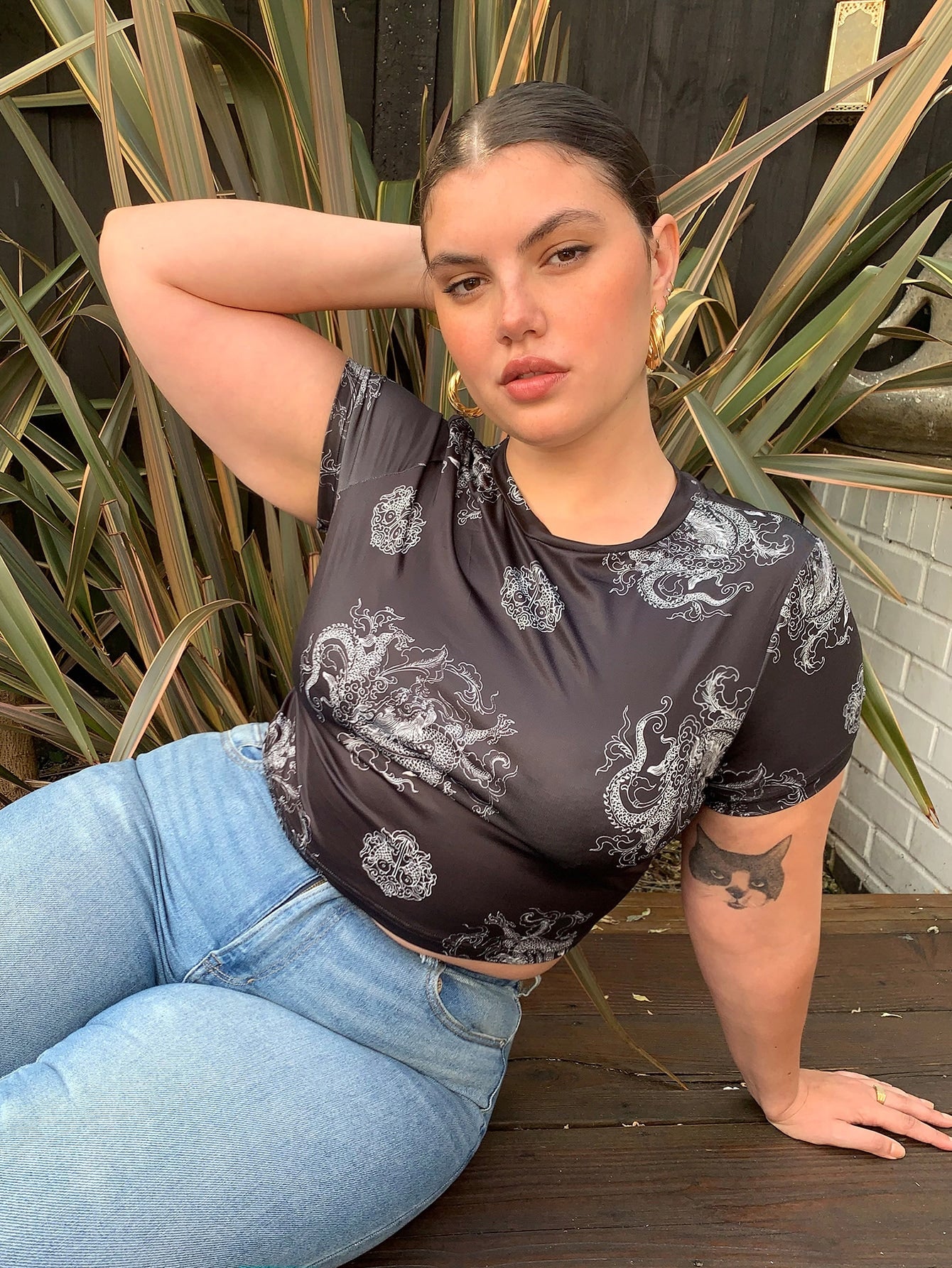 Plus Size Mother of Dragons Fitted Crop Top