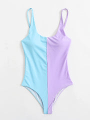 Two Tone One Piece Swimsuit
