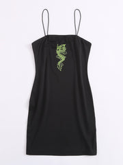 Neon Dragon Print Bodycon Dress