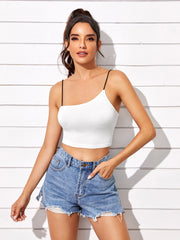 Form Fitted Asymmetrical Crop Cami Top