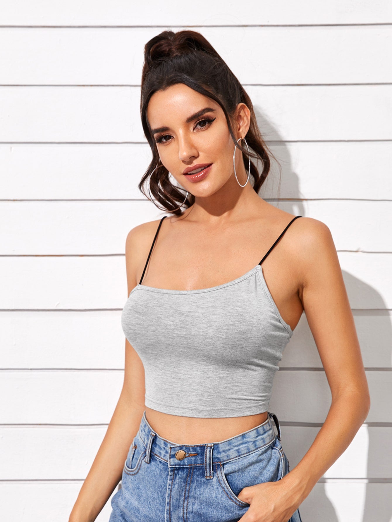Form Fitted Asymmetrical Crop Cami Top