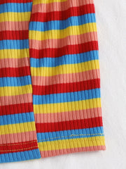 Rainbow Striped Asymmetrical Cami Top