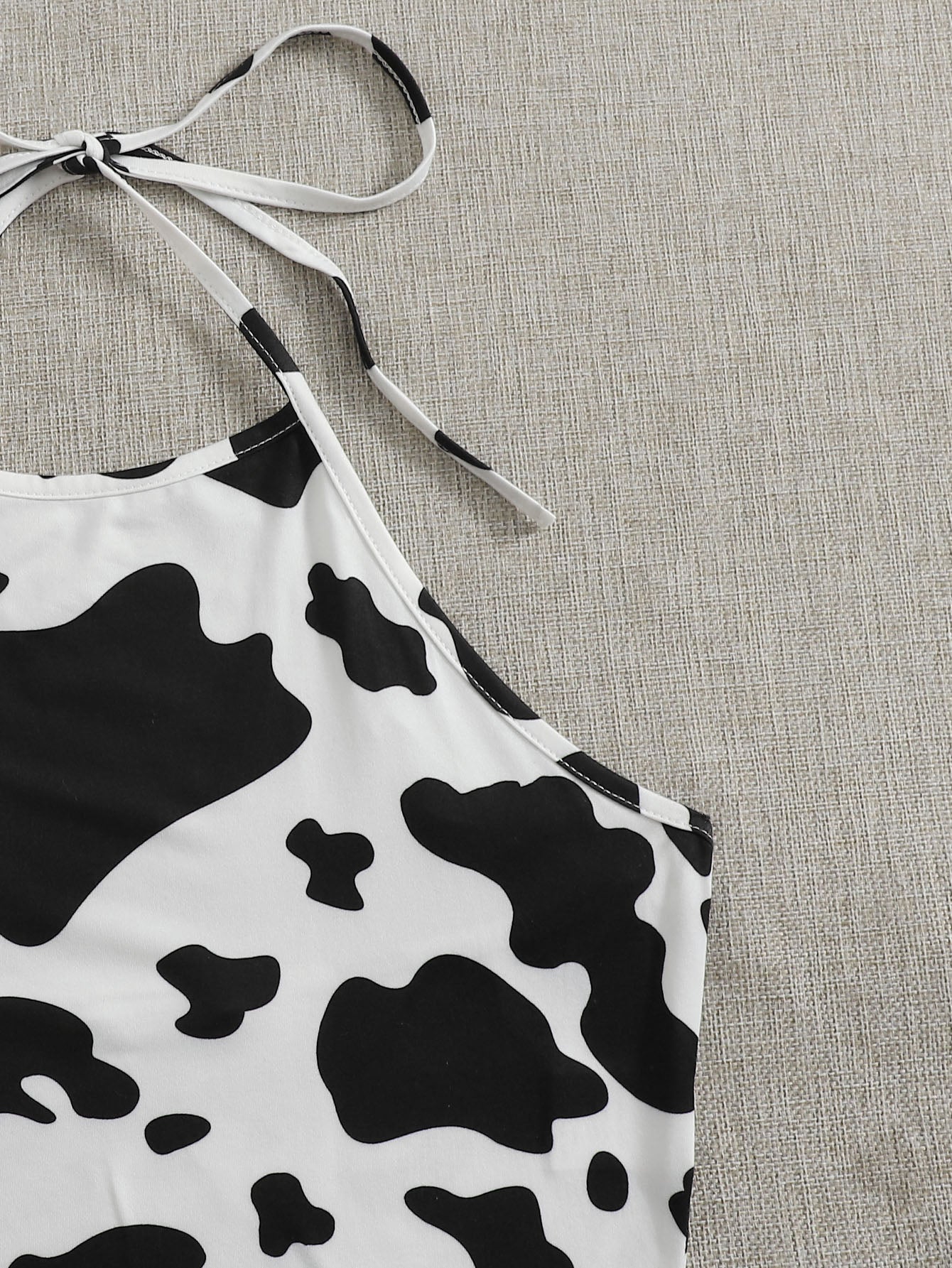 Cow Print Tie Back Halter Top